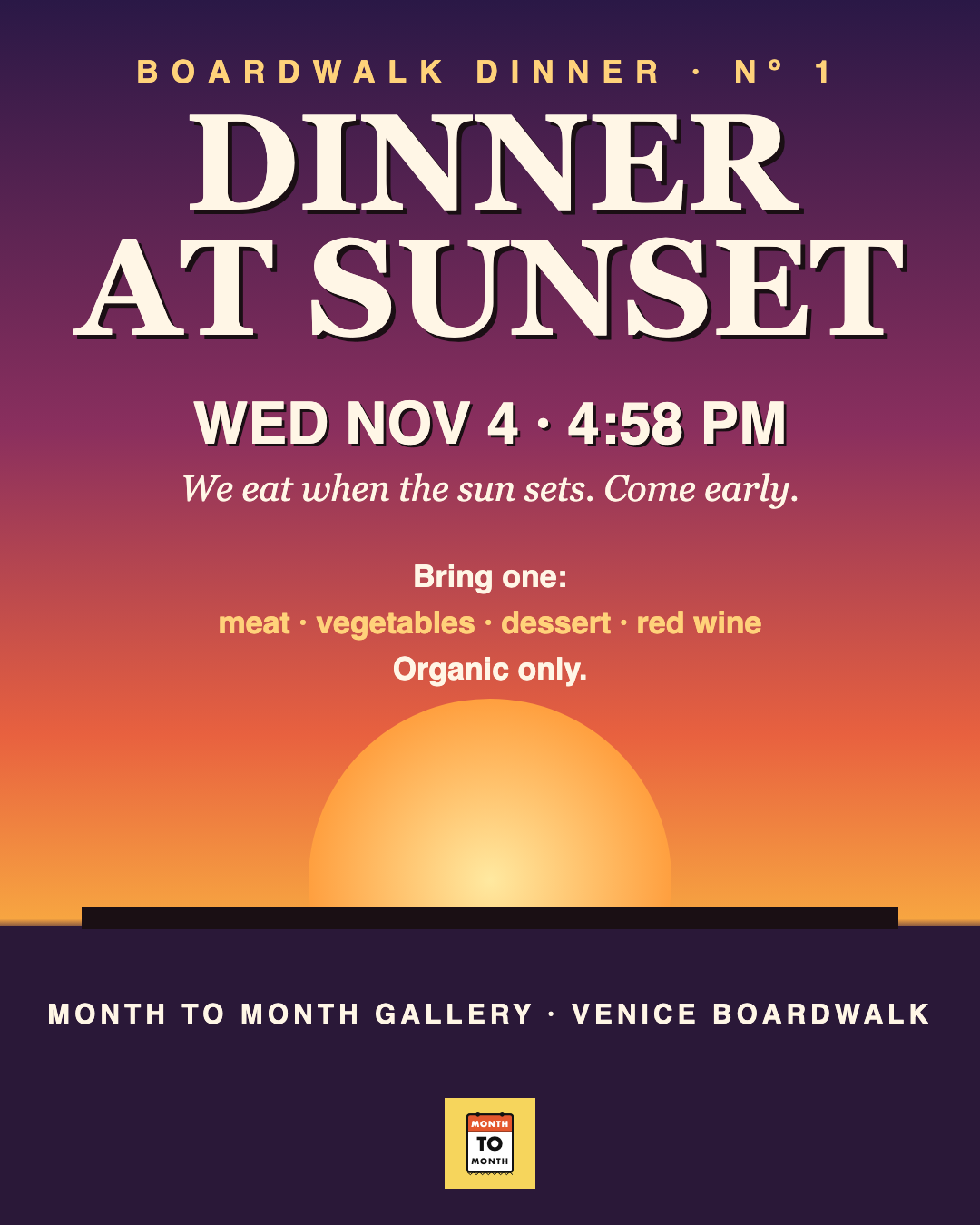 Boardwalk Dinner No. 1 — It's Not That Serious flyer